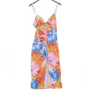 Zara Tropical Print Midi Dress NWT - Size L